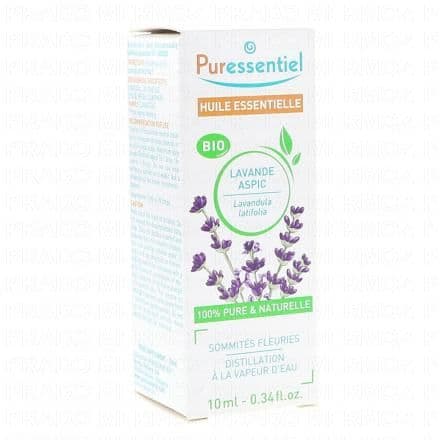 PURESSENTIEL Huile essentielle bio lavande aspic flacon 10ml