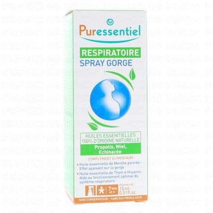 PURESSENTIEL Respiratoire spray gorge spray 15ml