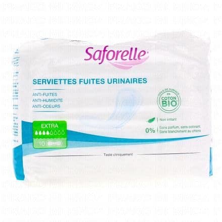 SAFORELLE Serviettes fuites urinaires extra x10