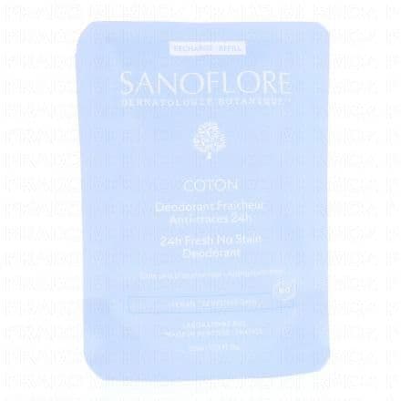 SANOFLORE Déodorant Fraicheur Bio Anti-traces 24h Coton eco recharge 50ml