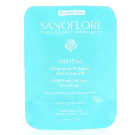 SANOFLORE Déodorant Fraicheur Bio Anti-traces 48h Mentha eco recharge 50ml