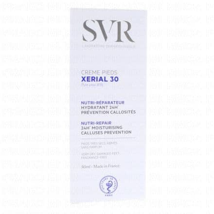 SVR Xerial 30 crème pieds nutri-réparateur hydratant 24h prévention callosités tube 50 ml