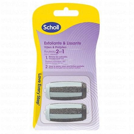 DR. SCHOLL'S Rouleaux de Remplacement 2 en 1 Exfoliant & Lissant pour Râpe Electrique