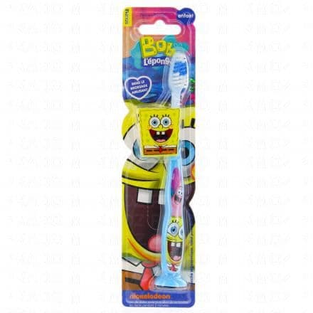 TINOKOU Brosse à dent ergonomique avec capuchon bob l'éponge