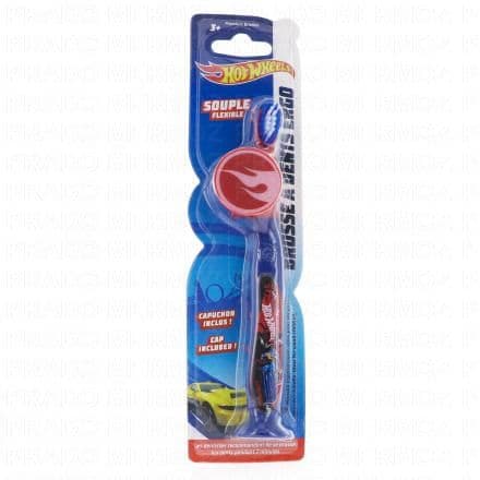 TINOKOU Brosse à dent ergonomique avec capuchon hot wheels