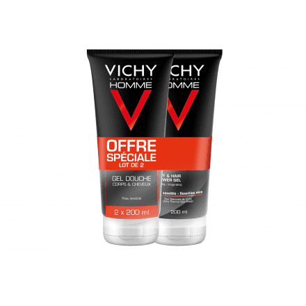 VICHY Homme Hydra mag C - Gel douche corps & cheveux lot de 2x200ml