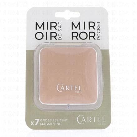 Miroir de sac 2 faces dont une grossissante x7 Fermeture magnétique pour ce miroir 2 faces dont 1 face grossissante x7. Recommandé pour une utilisation dans les trousses de maquillage, les sacs à main, les sacs de voyage et dans la salle de bain.