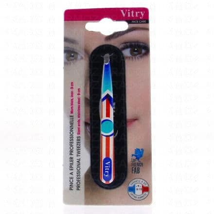 VITRY Face Care - Pince à épiler professionnelle mors biais 9cm french riviera