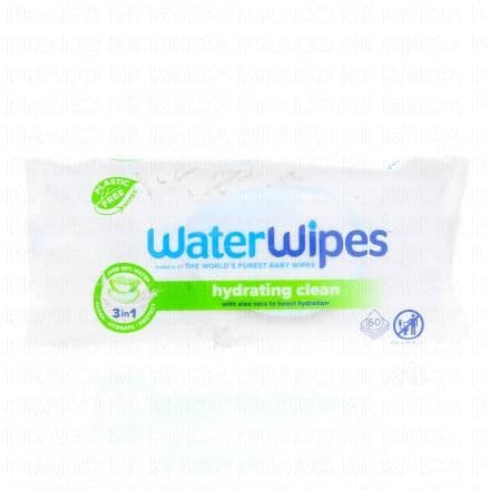 WATERWIPES Lingettes Hydratantes à l'Aloe Vera x60