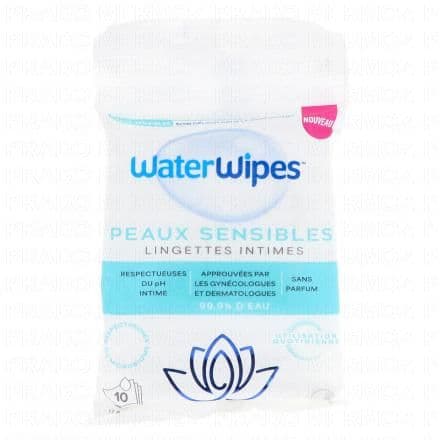 WATERWIPES Lingettes Intimes Sensitive x10