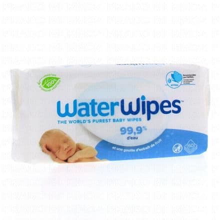 WATERWIPES Lingettes bébé paquet de 60 lingettes