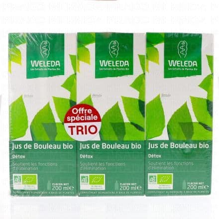 WELEDA Jus de bouleau bio lot 3 x 200ml