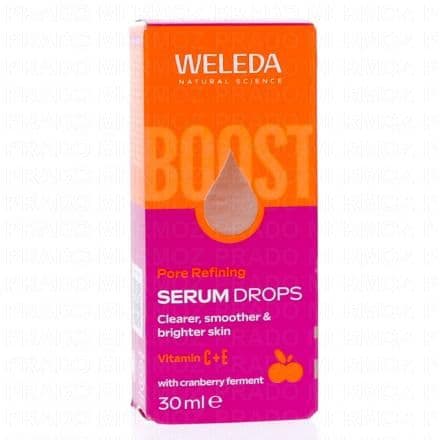 Sérum anti-imperfections Offre à ta peau un coup de boost avec les Pore Refining Serum Drops de Weleda ! Ce sérum, enrichi en vitamines C et E ainsi qu’en extrait de cranberry, purifie et illumine la peau tout en unifiant le teint. Grâce à ses propriétés antioxydantes, la vitamine E protège la peau et aide à maintenir son hydratation. Sa texture gel légère s’applique aisément et pénètre rapidement pour un résultat optimal.