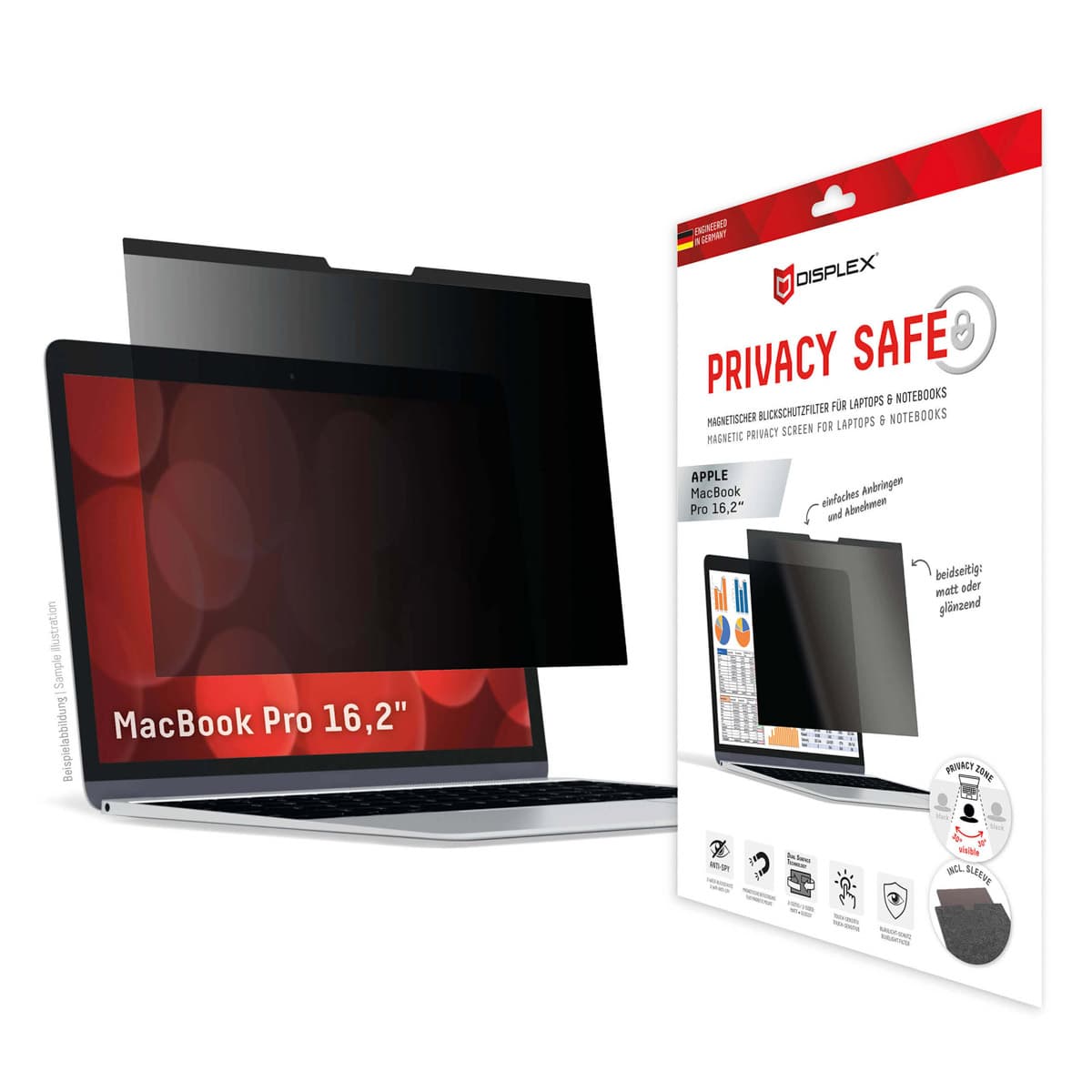 Displex Protection d'écran magnetique Privacy Safe Apple MacBook Pro 16.2 pouces