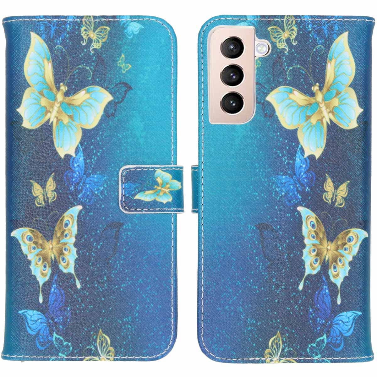 imoshion Design Softcase Bookcase Samsung Galaxy S21 Plus - Blue Butterfly