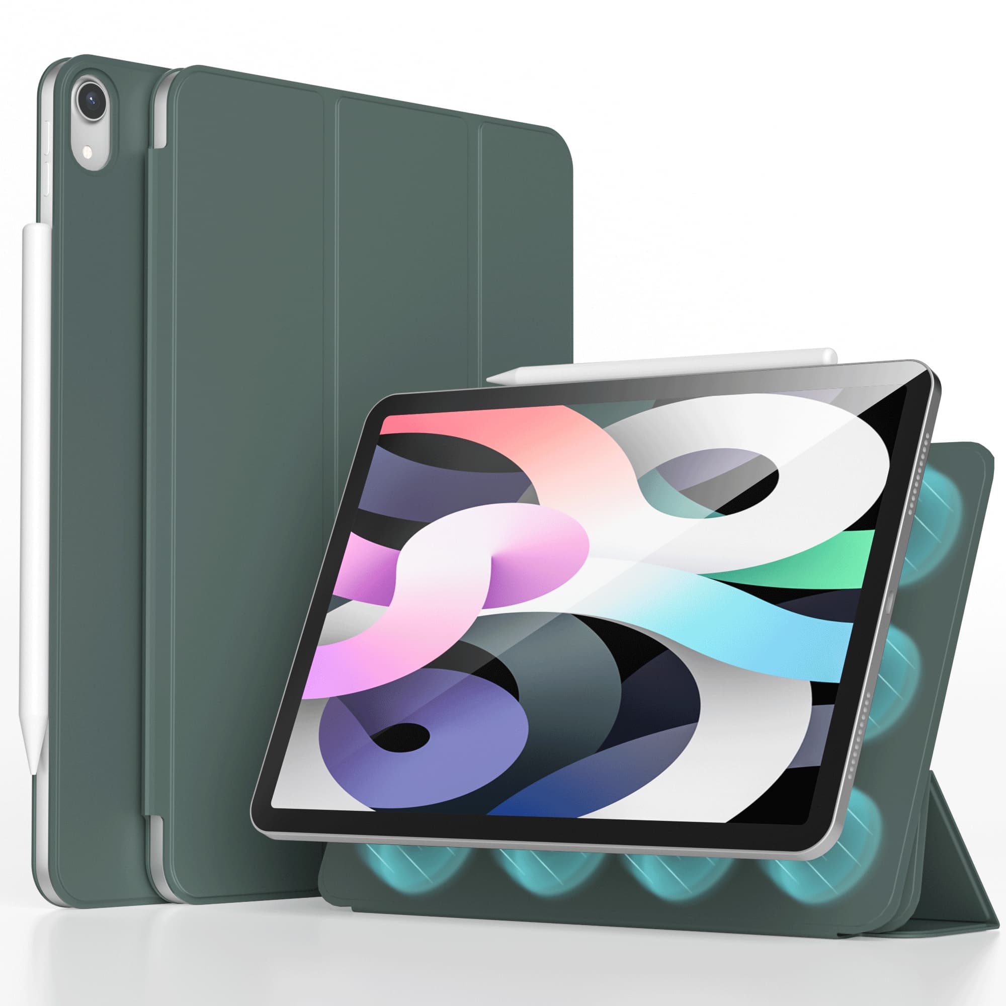 imoshion Magnetic etui de téléphone portefeuille Apple iPad Air 11 pouces (2026) M4 / (2025) M3 / (2024) M2 / Air 5 (2022) / Air 4 (2020) - Vert foncé