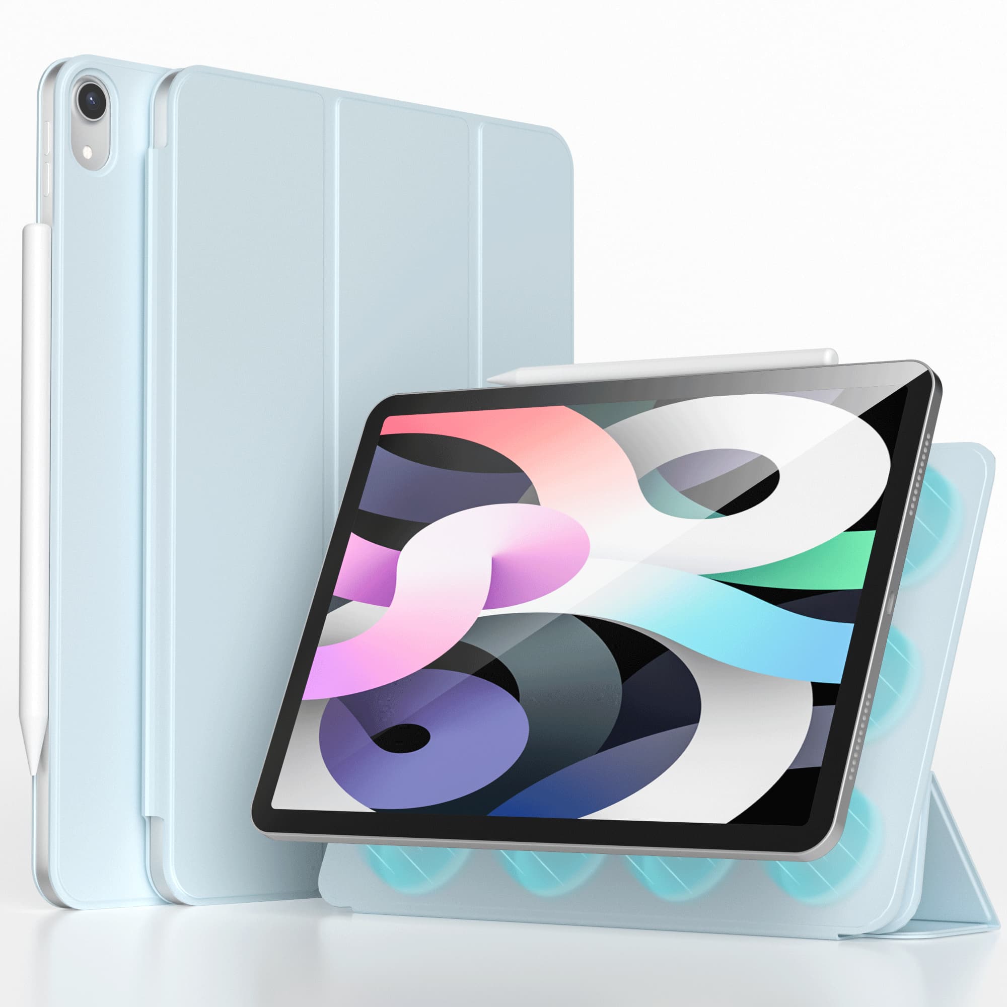 imoshion Magnetic etui de téléphone portefeuille Apple iPad Air 11 pouces (2026) M4 / (2025) M3 / (2024) M2 / Air 5 (2022) / Air 4 (2020) - Bleu clair