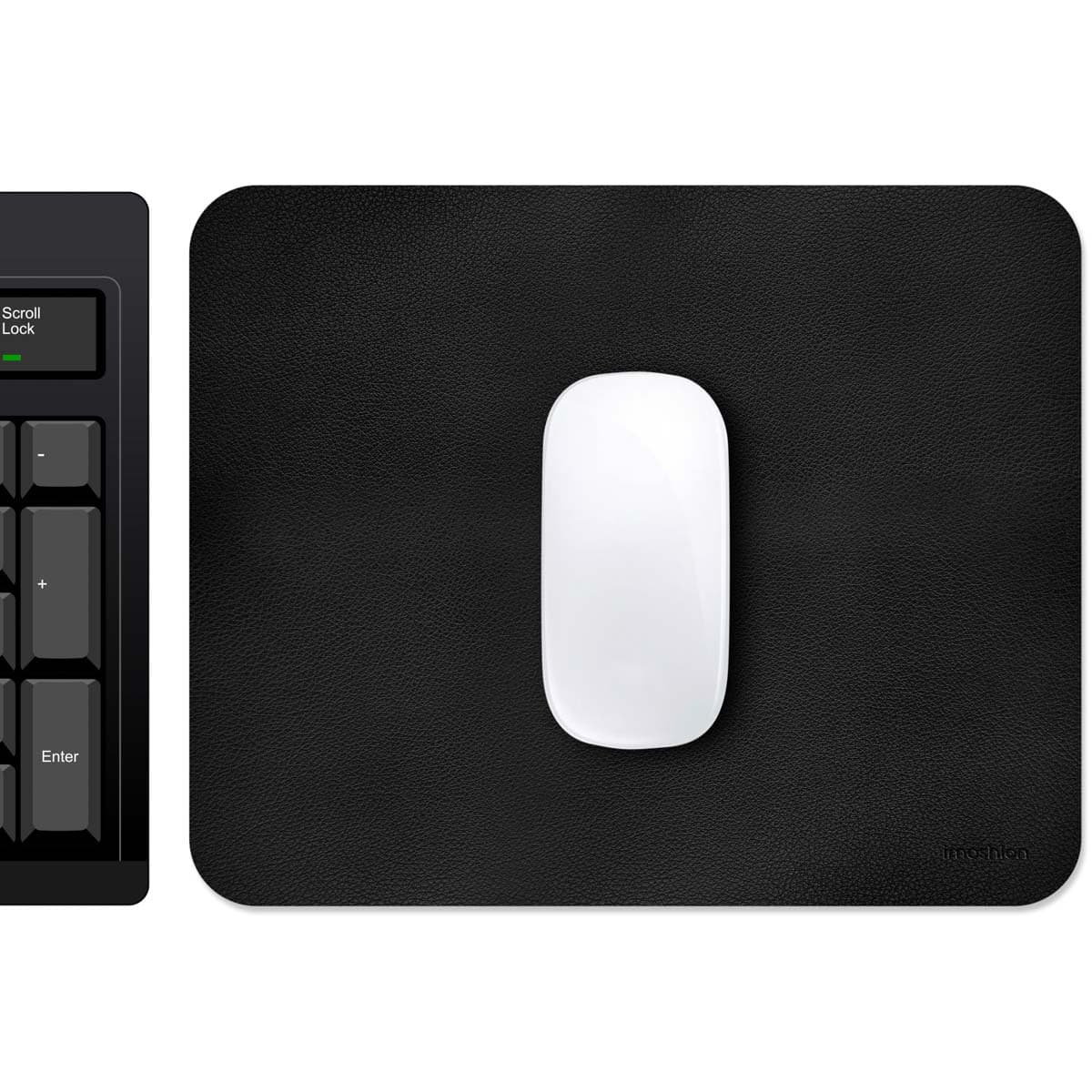 imoshion Tapis de souris - Tapis de souris en similicuir - 21 x 26 cm - Noir