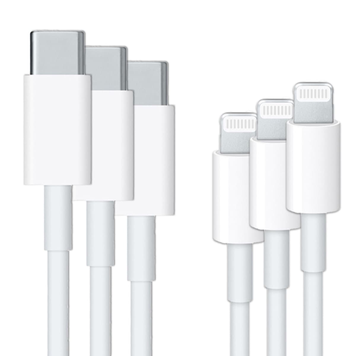Coquedetelephone.fr Câble USB-C vers Lightning pack de 3 - Apple 'pre-owned' - 1 mètre - Blanc