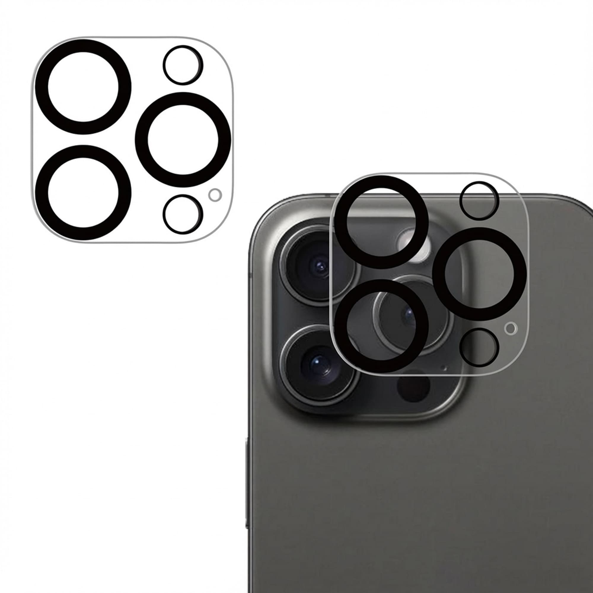 imoshion Protection Caméra en verre trempé 2 Pack Apple iPhone 16 Pro / 16 Pro Max - Noir