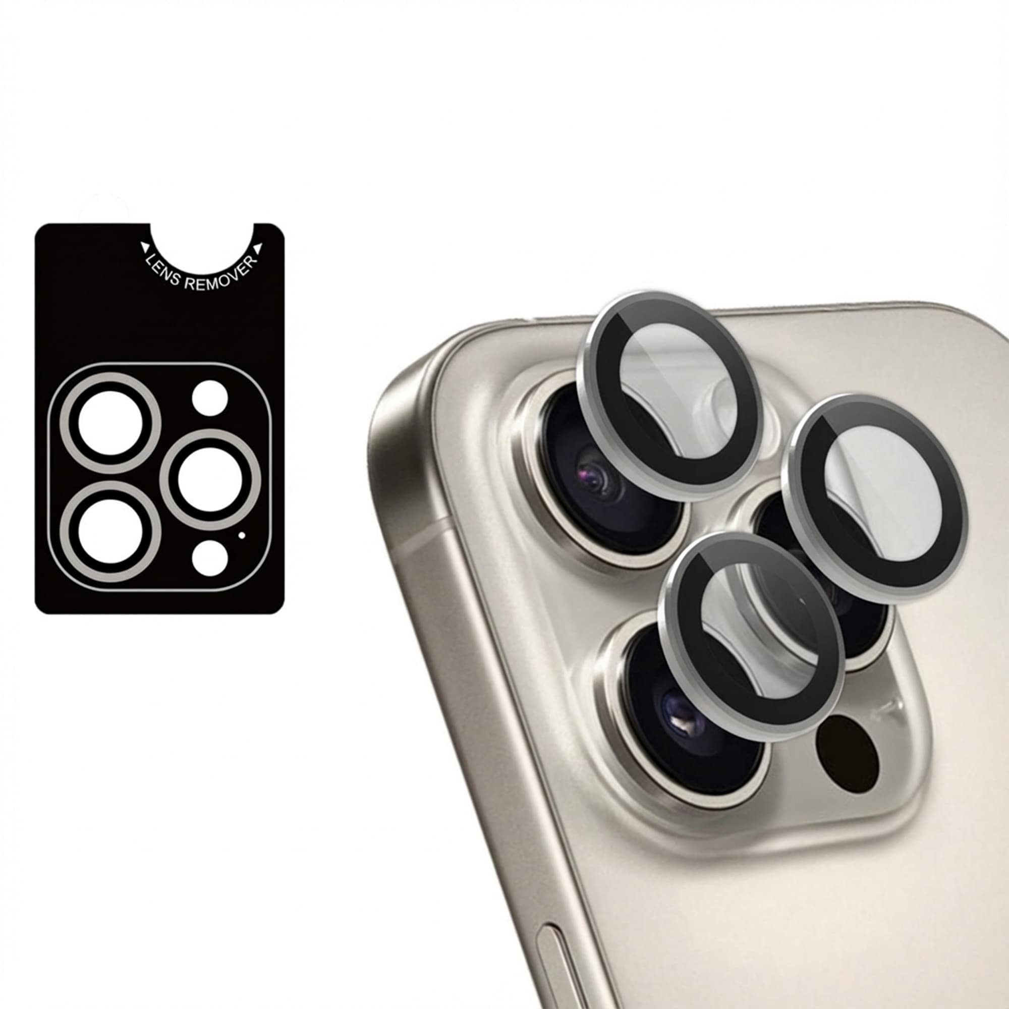 imoshion Lot de 2 protections d'objectif de caméra Apple iPhone 16 Pro / 16 Pro Max - Natural / Titanium
