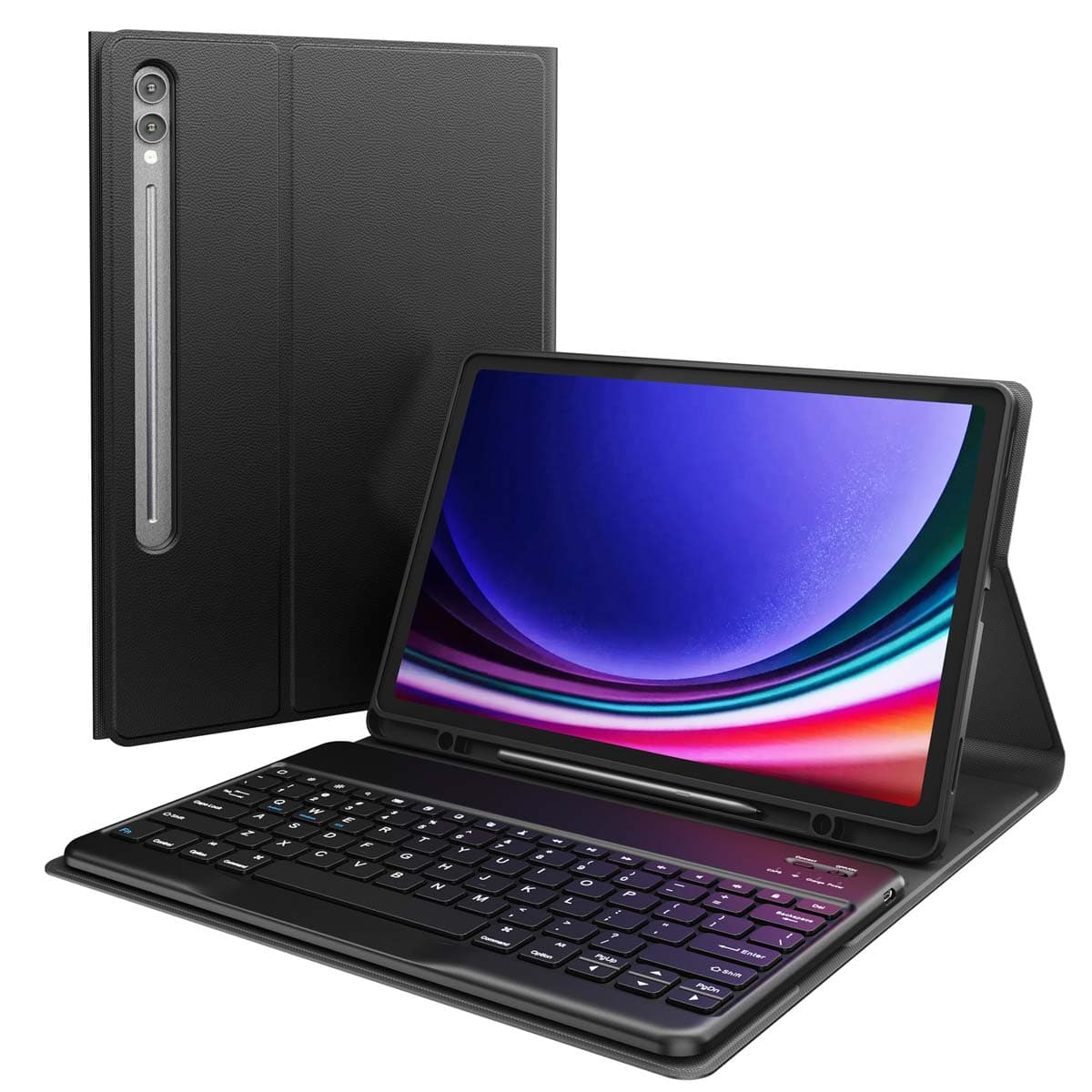 Accezz Étui de tablette Bluetooth Clavier Samsung Galaxy Tab S10 Plus / Tab S9 FE Plus / Tab S9 Plus - QWERTY / NL - Noir