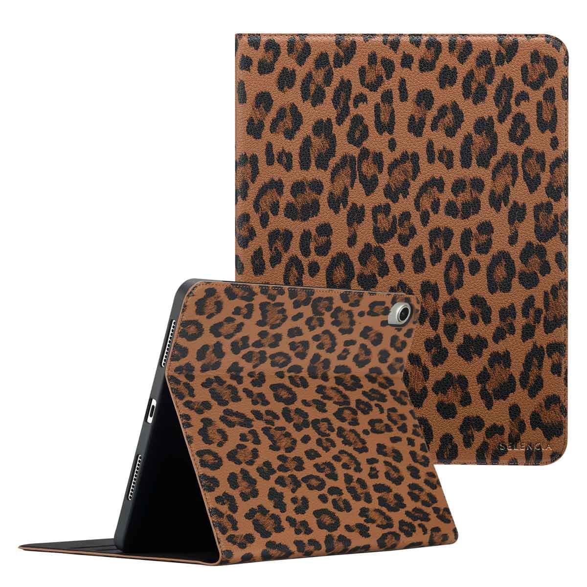 Selencia Coque tablette Sabi avec imprimé léopard Apple iPad Air 11 pouces (2026) M4 / (2025) M3 / (2024) M2 / Air 5 (2022) / Air 4 (2020) - Mocha Brown