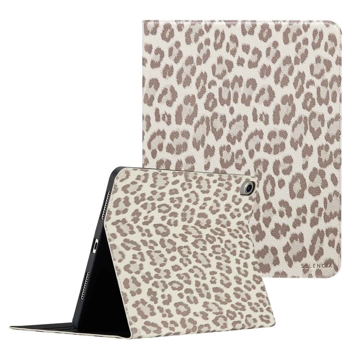 Selencia Coque tablette Sabi avec imprimé léopard Apple iPad Air 11 pouces (2026) M4 / (2025) M3 / (2024) M2 / Air 5 (2022) / Air 4 (2020) - Soft Ivory