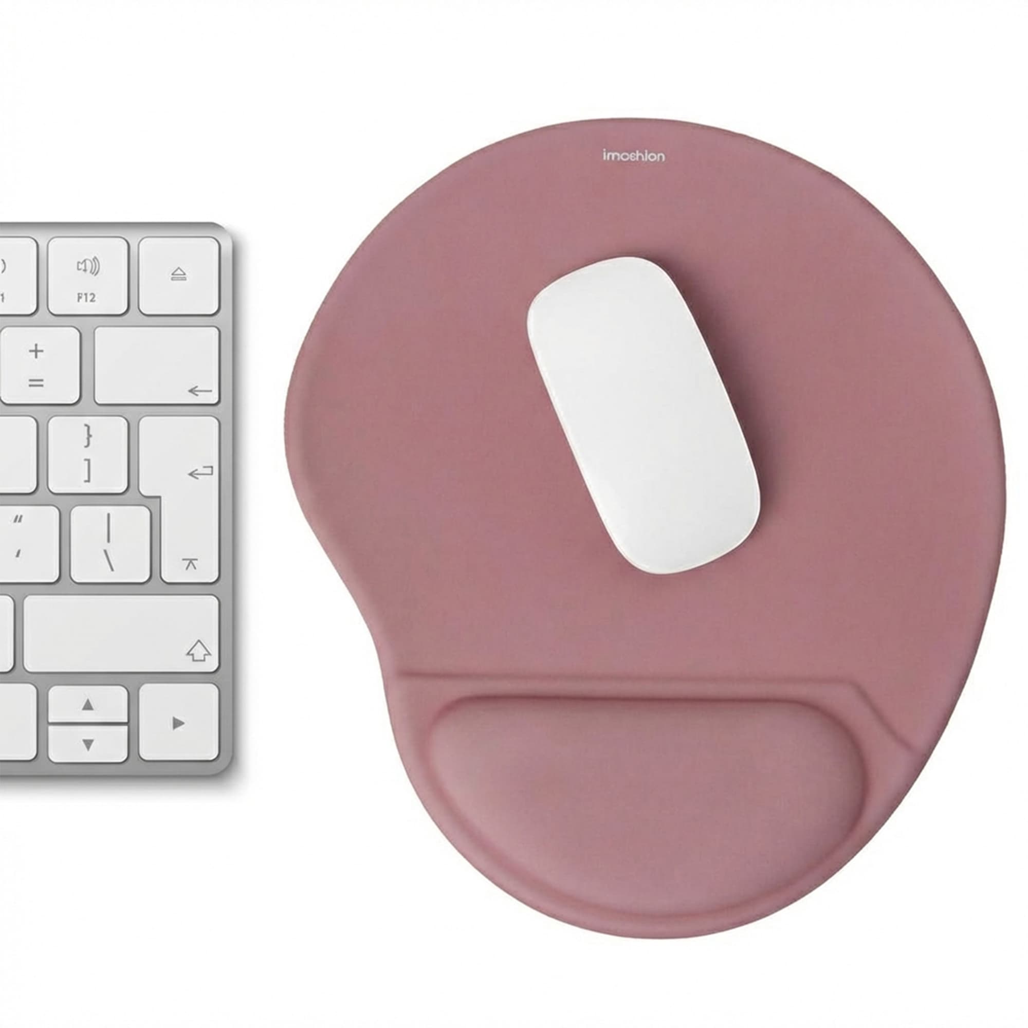 imoshion Tapis de souris ergonomique - Tapis de souris avec repose-poignet - 30 x 25 cm - Vieux Rose