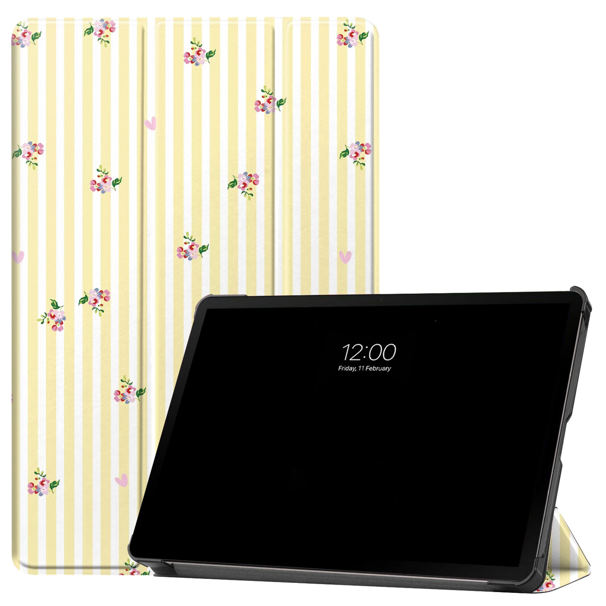 imoshion Coque tablette Design Trifold Samsung Galaxy Tab S9 11.0 pouces / S10 Lite / S10 FE / S9 FE 10.9 pouces - Garden Stripes